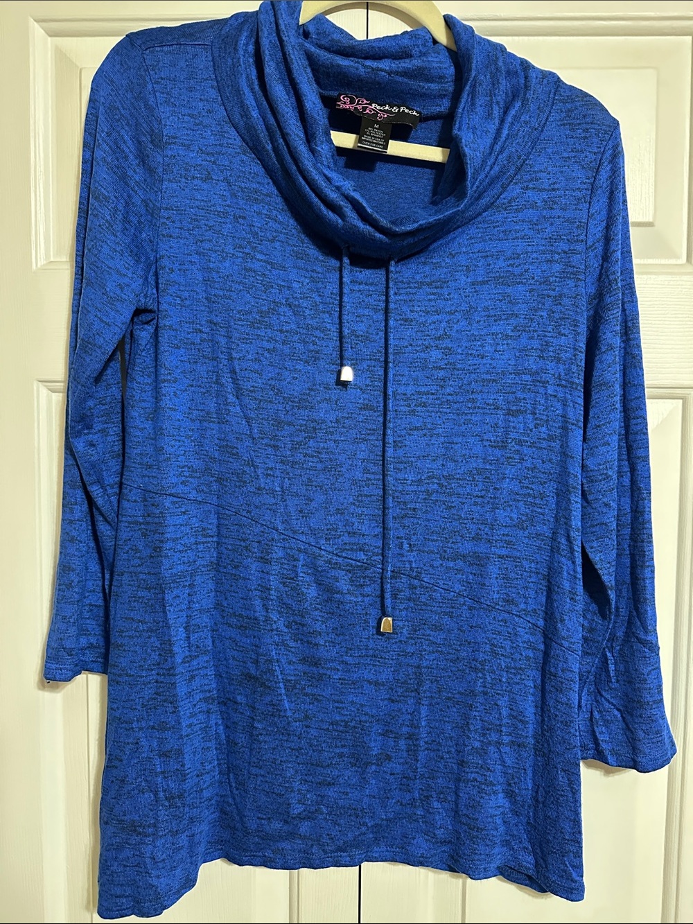Peck & Peck Royal Blue Cowl Neck Sweater